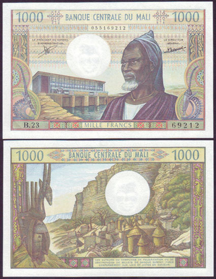 1973-84 Mali 1,000 Francs (Unc) L001153